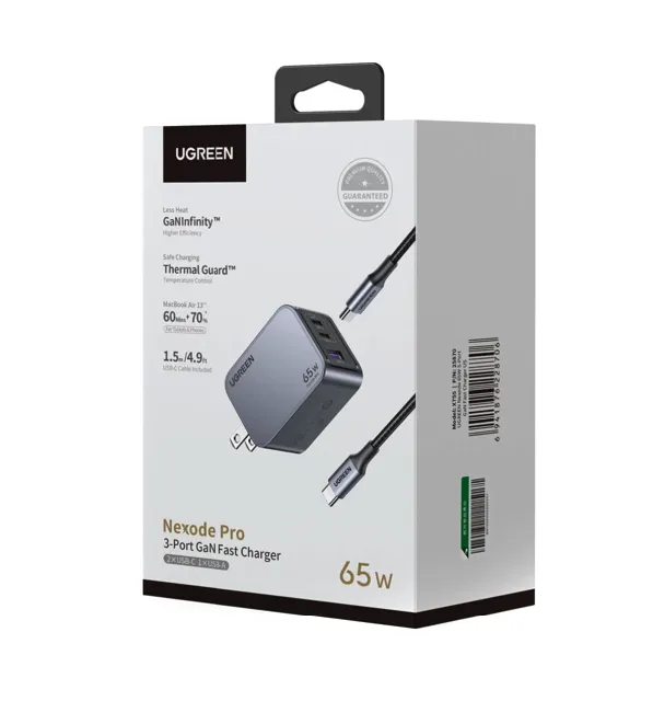 Clic para ver en pantalla completa Cargador Completo Original Ugreen de Triple entrada 65W